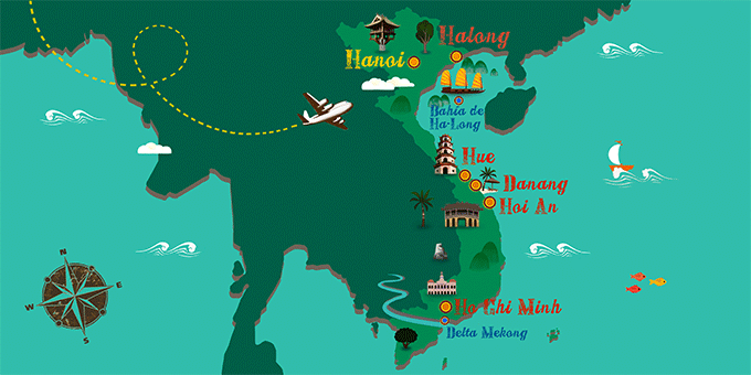 mapa de Vietnam
