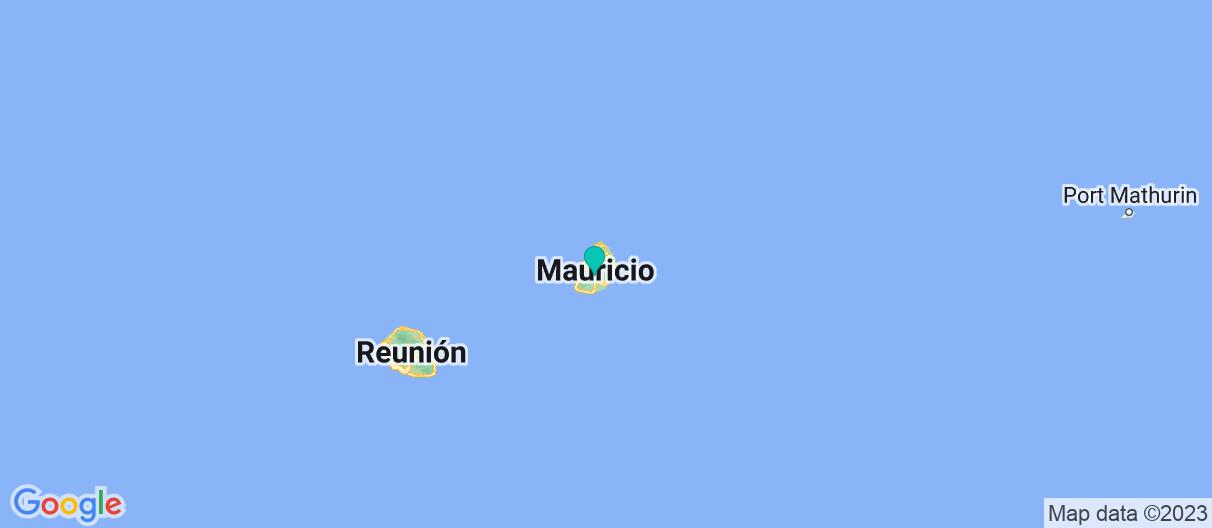 Mapa con el itinerario en Mauricio