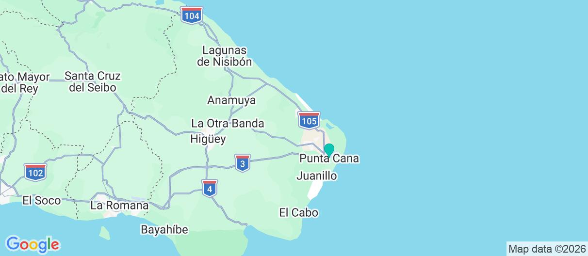 Carte avec l'itinéraire en/aux République dominicaine