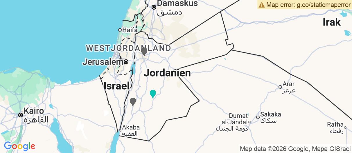 Karte mit Reiseroute in Jordanien 