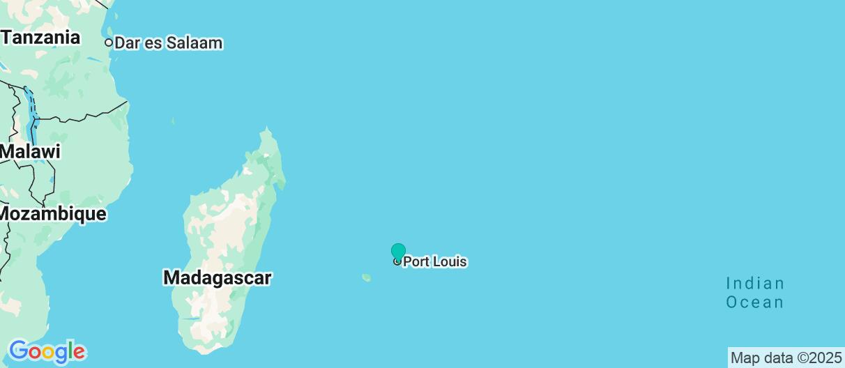 Map with itinerary in Mauritius
