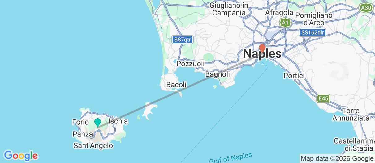 Map with itinerary in Italy