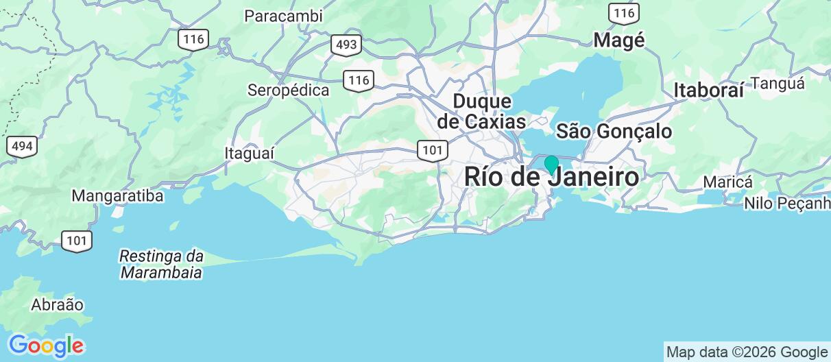 Mapa con el itinerario en Brazil