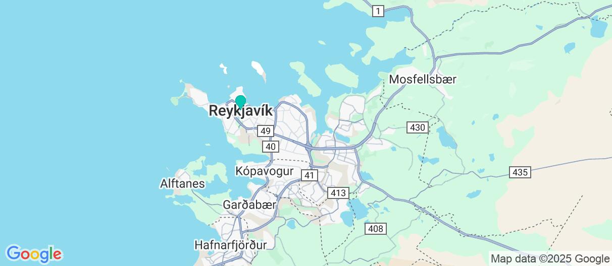 Map with itinerary in Iceland