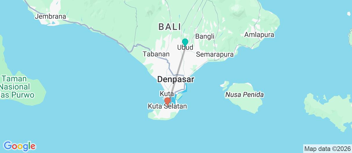 Mapa con el itinerario en Indonesia