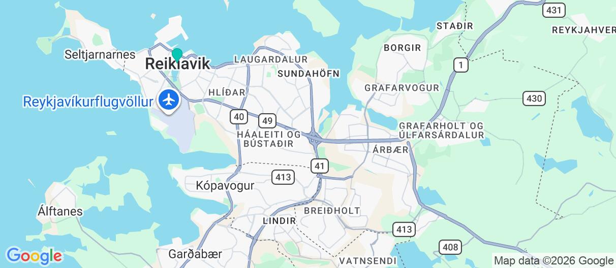 Mapa con el itinerario en Islandia