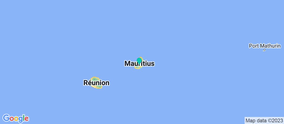 Map with itinerary in Mauritius